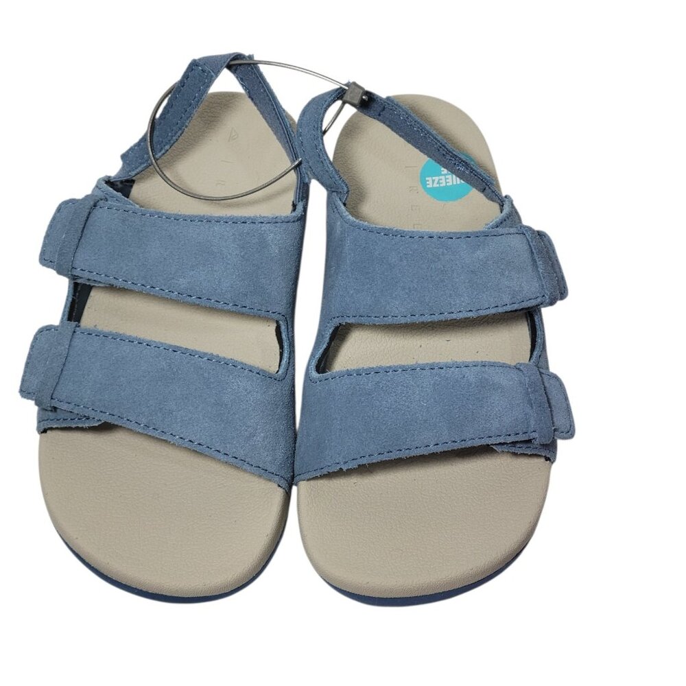 Reef Ojai Sandals Big Kid Size 12 Suede Leather Upper Unisex Backstrap Blue NWOT - Picture 9 of 13